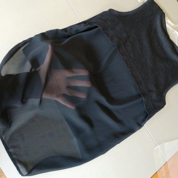 Bebe L High Low Sleeveless Top Black - Picture 3 of 5